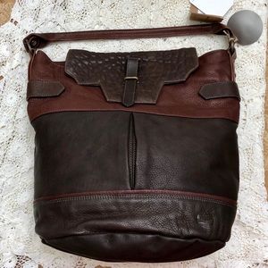 NWT Timberland Two-tone Leather Satchel